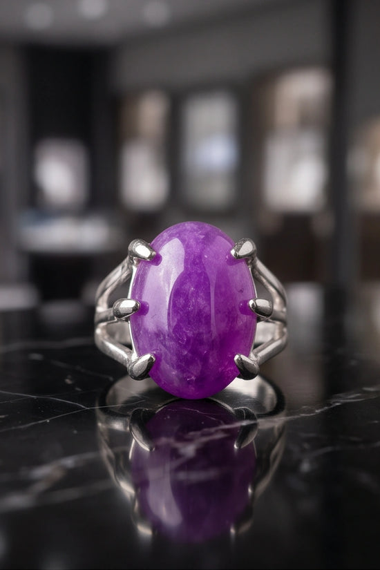 Vibrant Orchid Jade Statement Ring