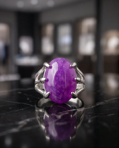 Vibrant Orchid Jade Statement Ring