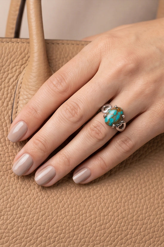Earthborn Mosaic Turquoise Heart Ring