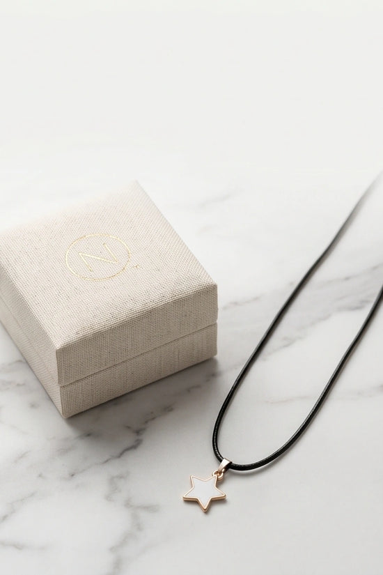 Gold and White Minimalist Star Necklace