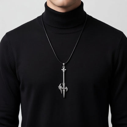 Winged Halberd Spear Necklace