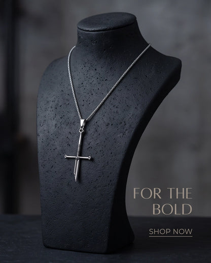 Silver Broken Sword Pendant Necklace