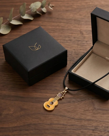 Gold and Yellow Acoustic Guitar Necklace