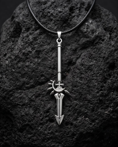 Spiked Crescent Spearhead Pendant Necklace