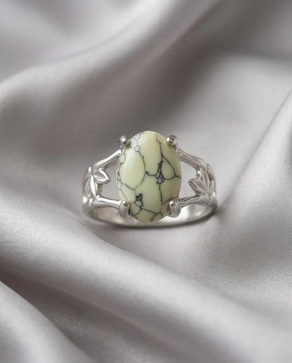 Earthy Mint Leaf Statement Ring