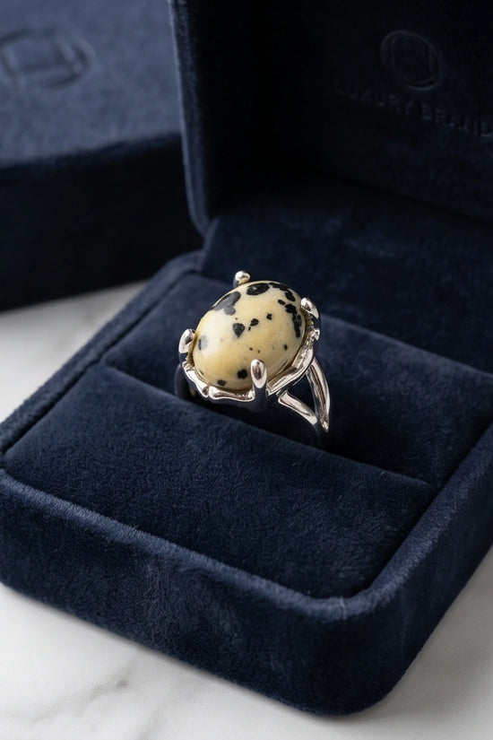 Wild Splendor Dalmatian Jasper Ring