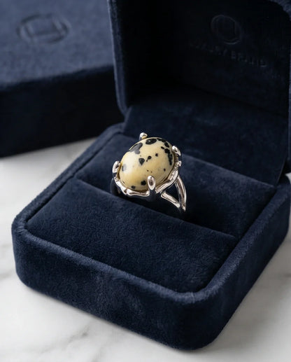 Wild Splendor Dalmatian Jasper Ring