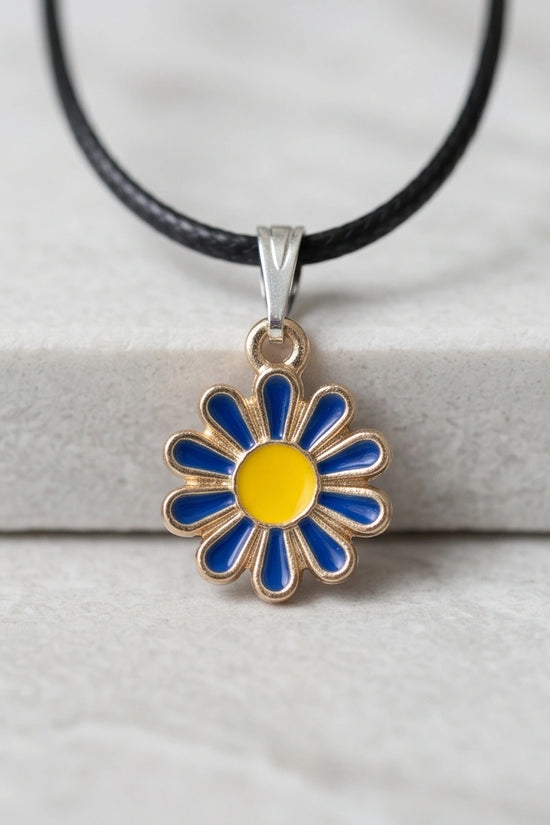 Midnight Blue Daisy Pendant