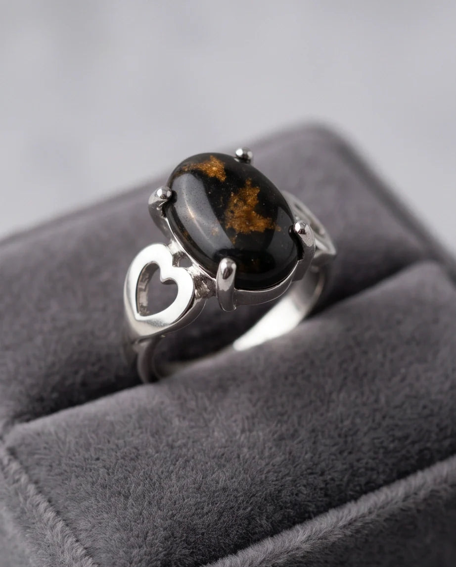 Mystic Meridian Onyx Heart Ring