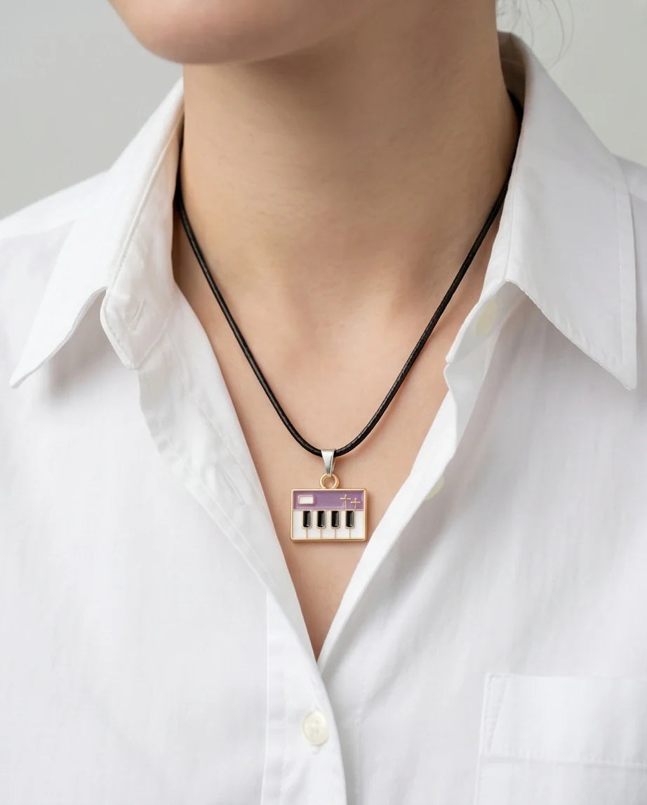 Gold and Purple Piano Synthesizer Necklace