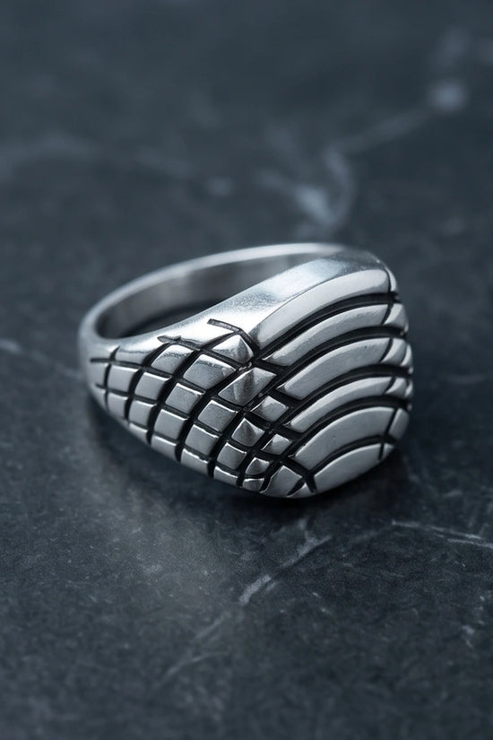 Vintage Sterling Silver Celtic Armor Wing Signet Ring