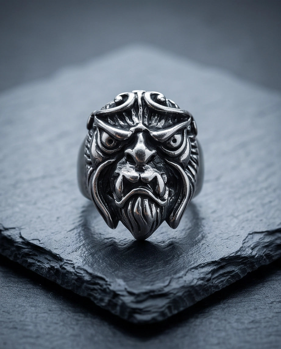 Celestial Sunburst Guardian Lion Ring