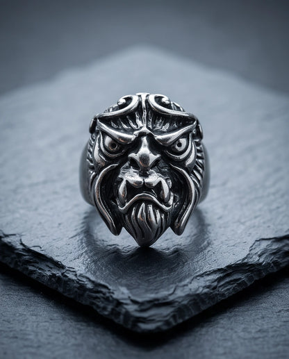 Celestial Sunburst Guardian Lion Ring