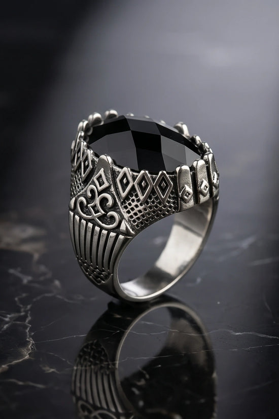 Imperial Onyx Fortress Signet Ring
