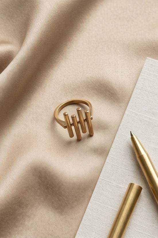 Golden Minimalist Pillar Ring