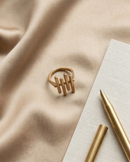 Golden Minimalist Pillar Ring