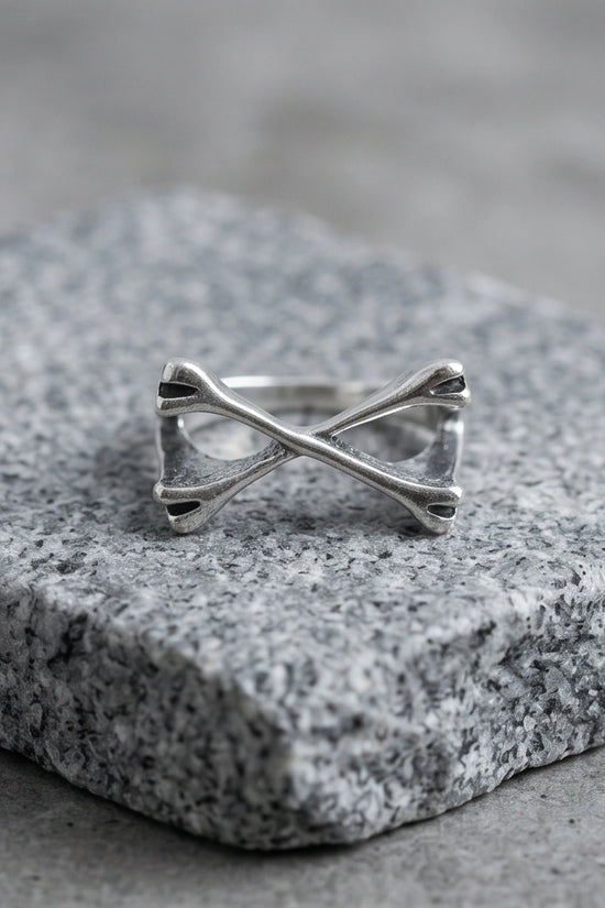 Gothic Sterling Silver Crossed Bones Ring