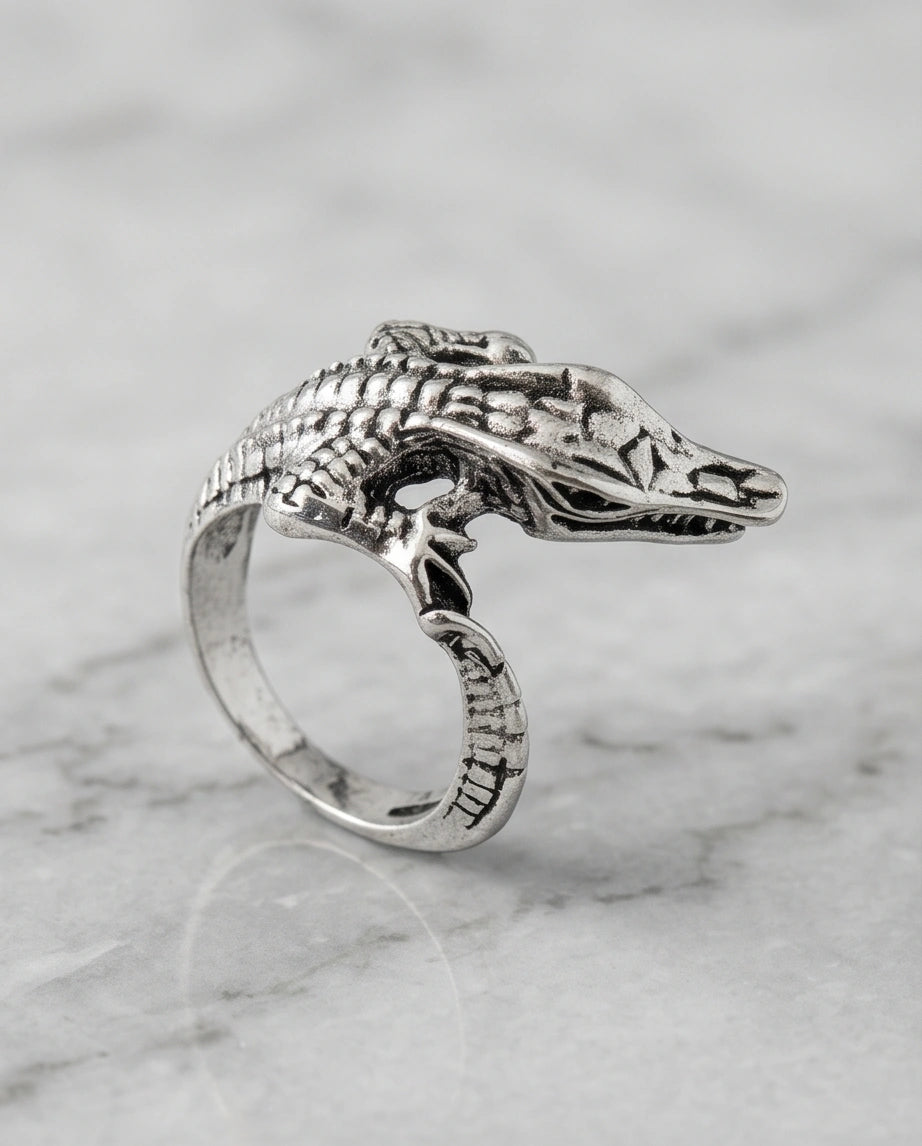 Vintage Sterling Crocodile Wrap Ring
