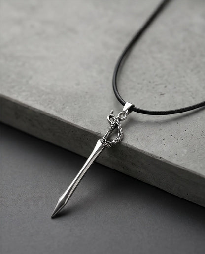 Silver Saber Pendant Necklace