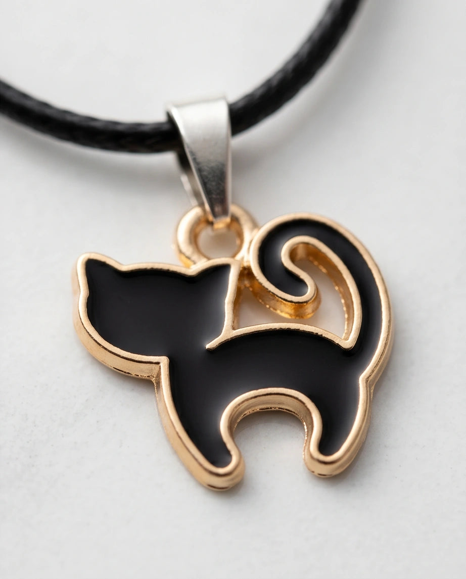 Gold Elegant Sitting Cat Necklace