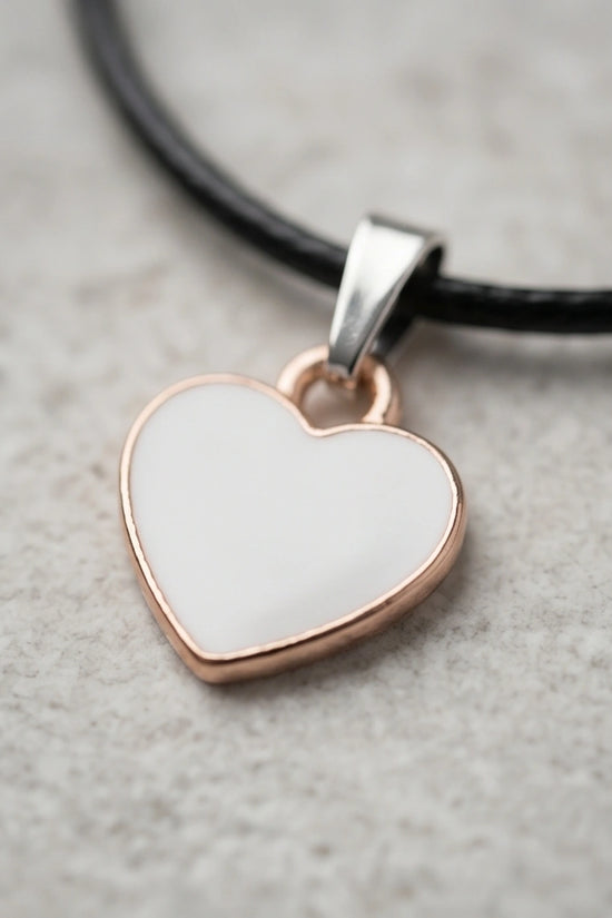 Gold and White Classic Heart Necklace