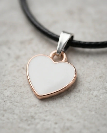 Gold and White Classic Heart Necklace