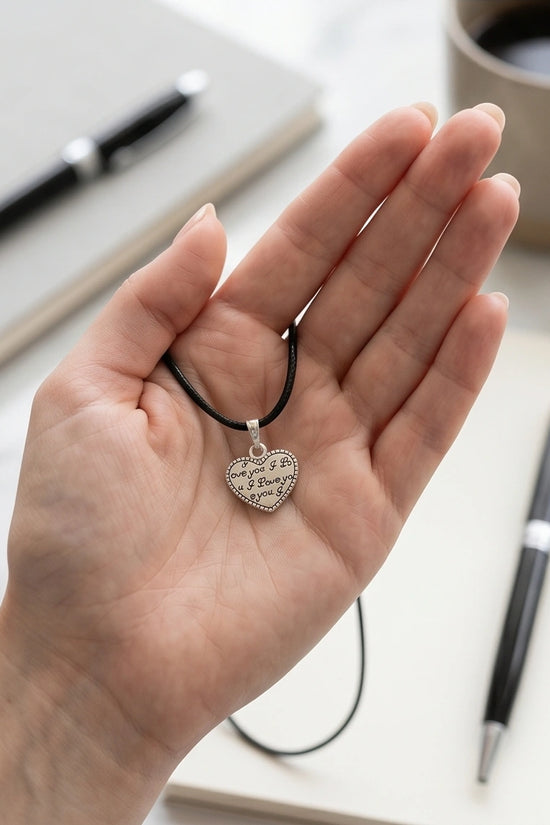 The Sweet Confession: Engraved Heart "I Love You" Pendant Necklace