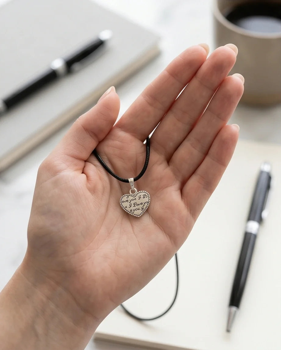 The Sweet Confession: Engraved Heart "I Love You" Pendant Necklace