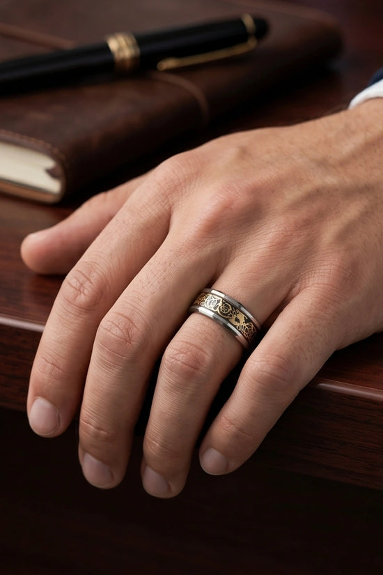 Gold Celtic Dragon Knot Band Ring