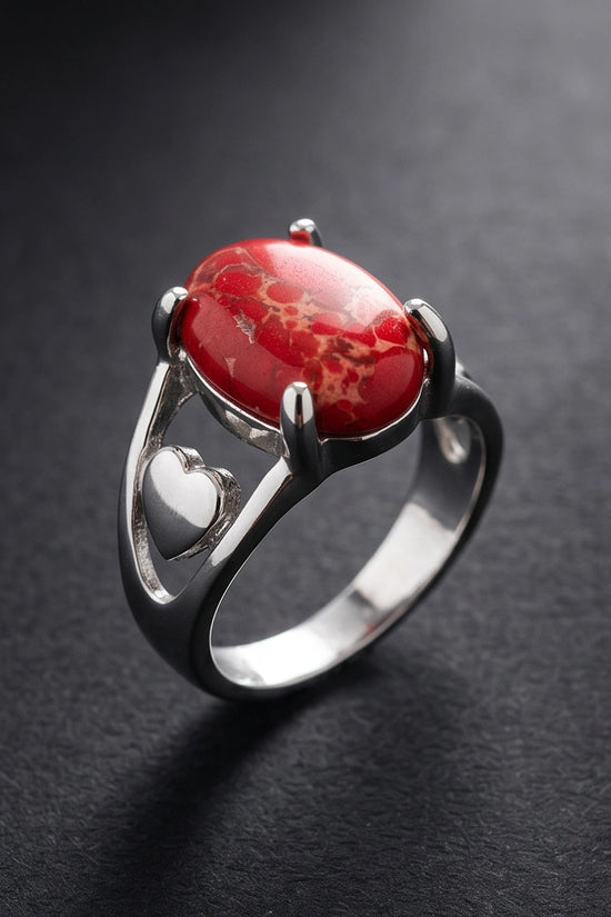 Crimson Heart Imperial Jasper Ring