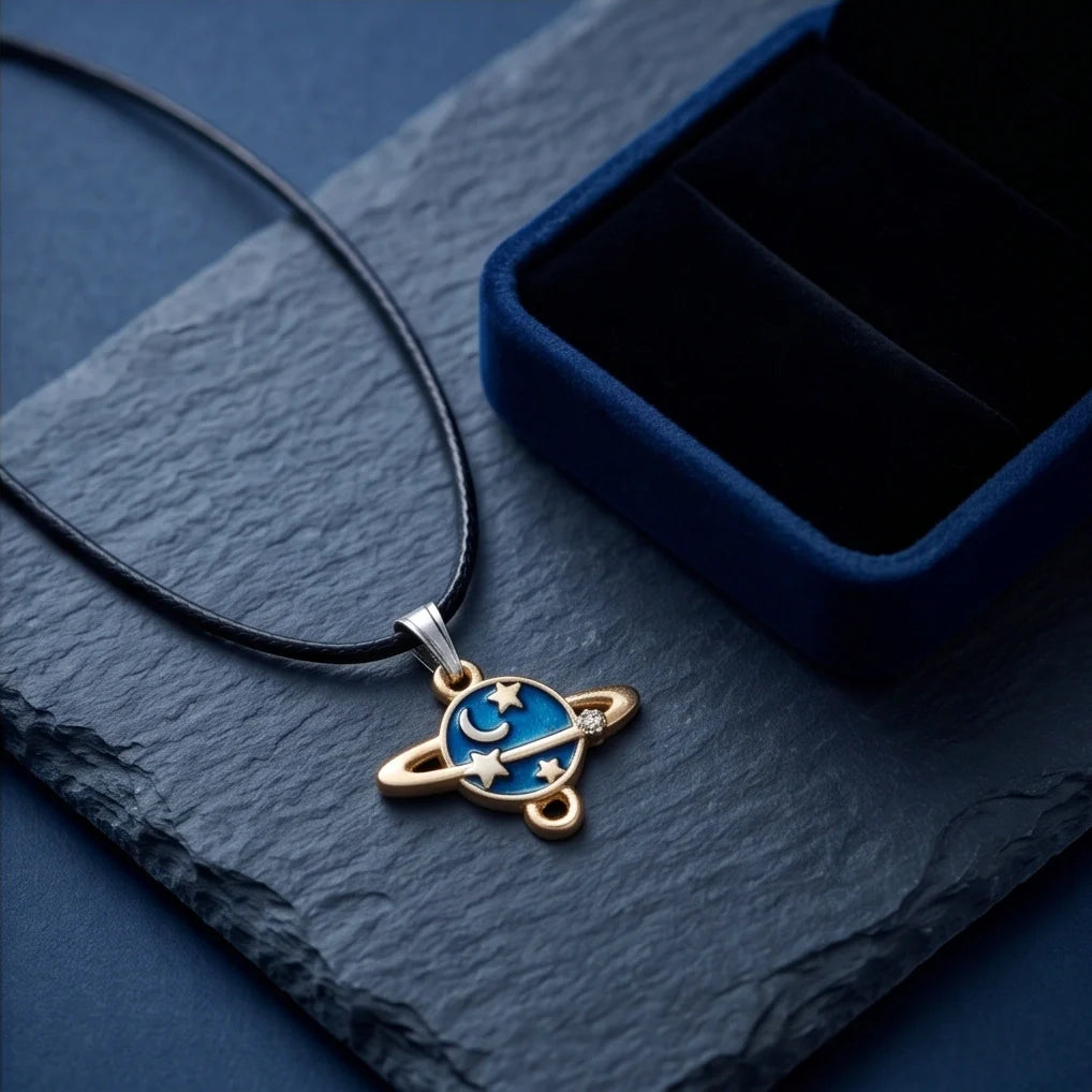 Celestial Galaxy Planet Pendant