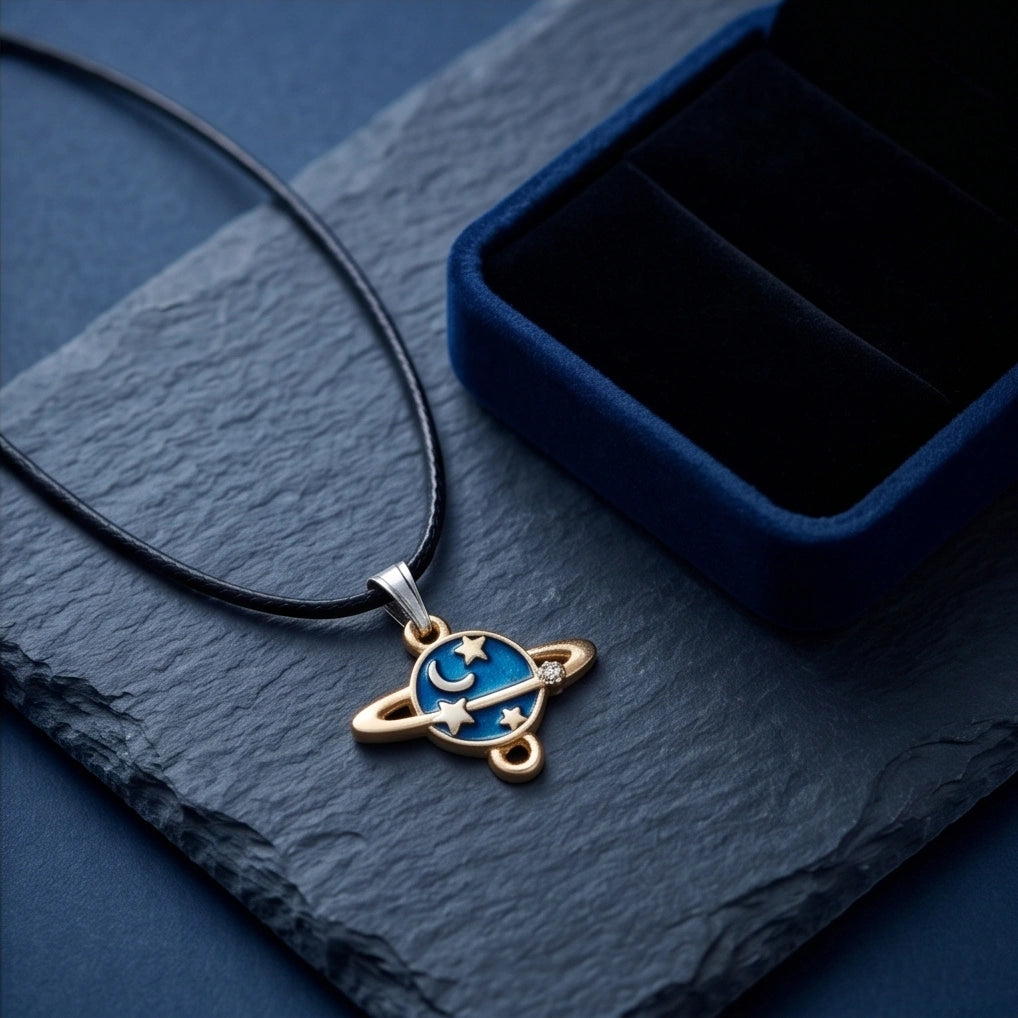 Celestial Galaxy Planet Pendant