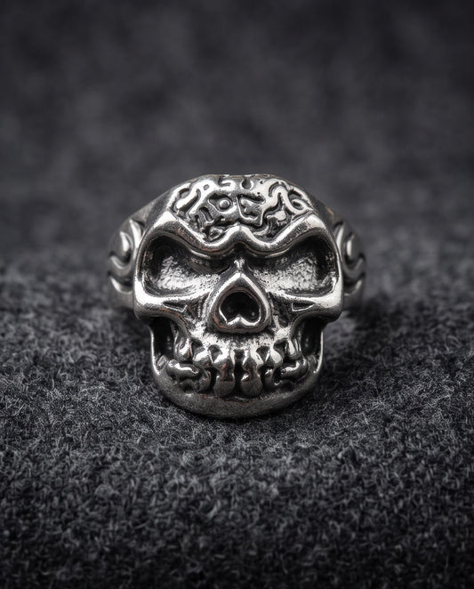 Tribal Cranium Engraved Skull Ring