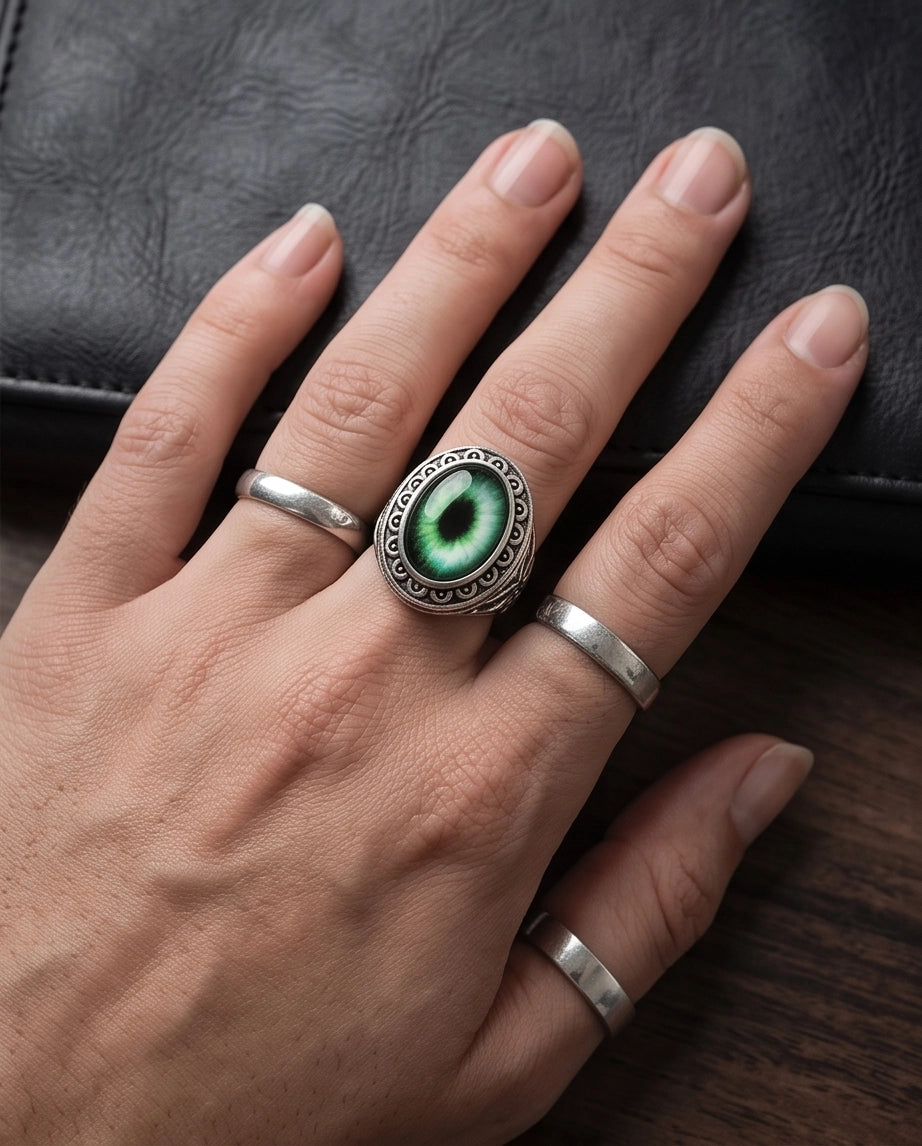 Celtic Eye Filigree Silver Ring
