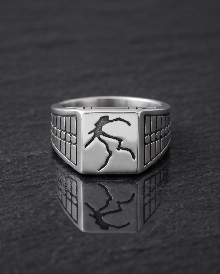 Minimalist Lightning Bolt Signet Ring