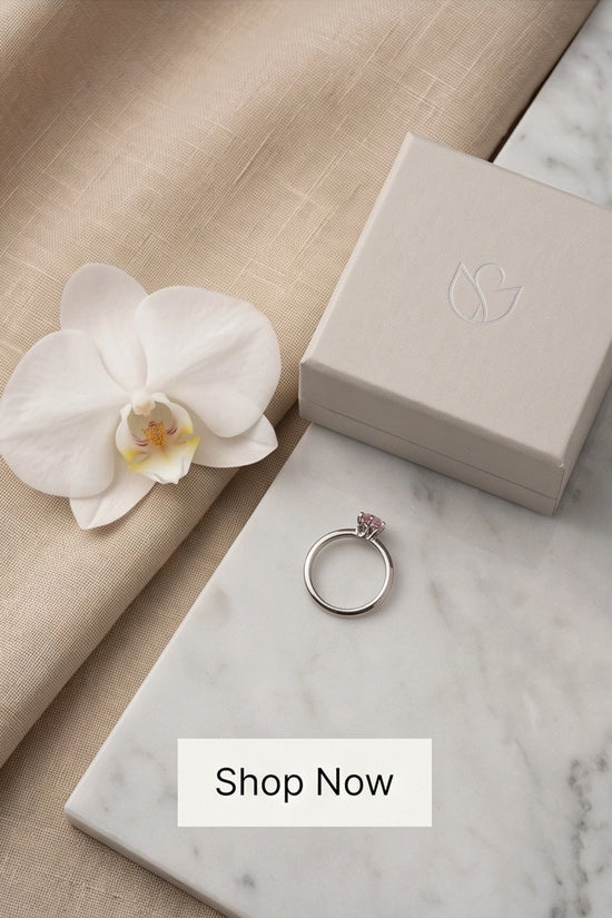 Sterling Silver Round-Cut Pink Diamond Solitaire Ring
