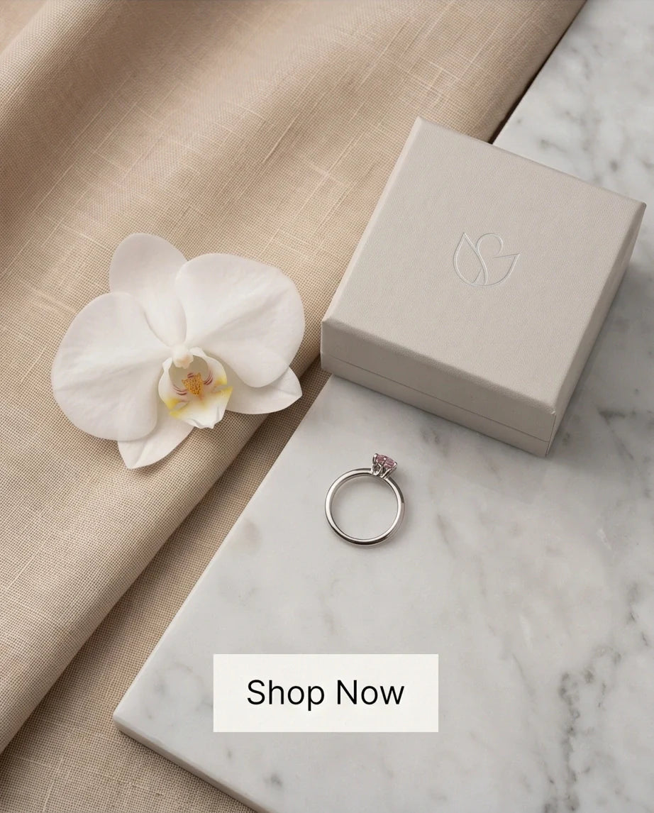 Sterling Silver Round-Cut Pink Diamond Solitaire Ring