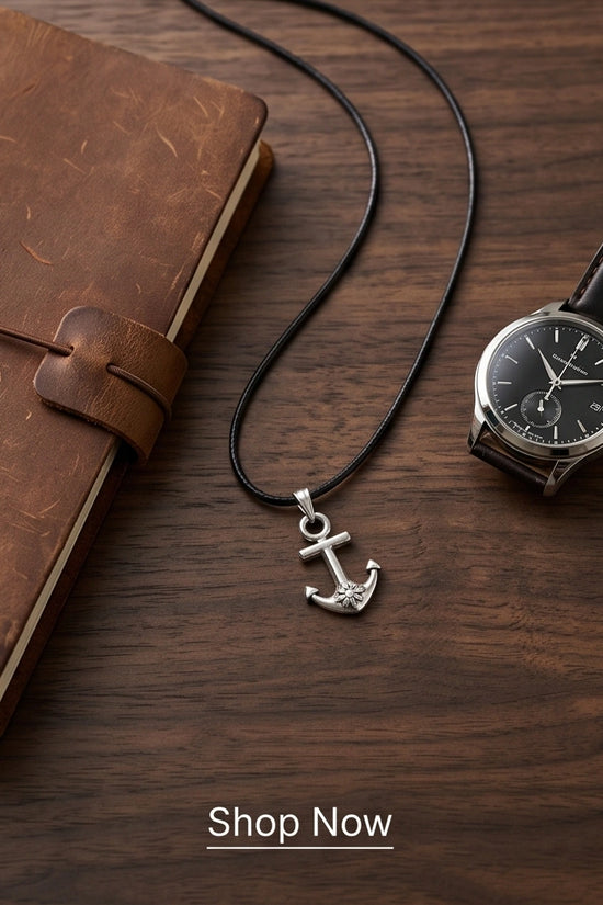 The Sunken Bloom: Vintage Anchor & Sunflower Pendant Necklace