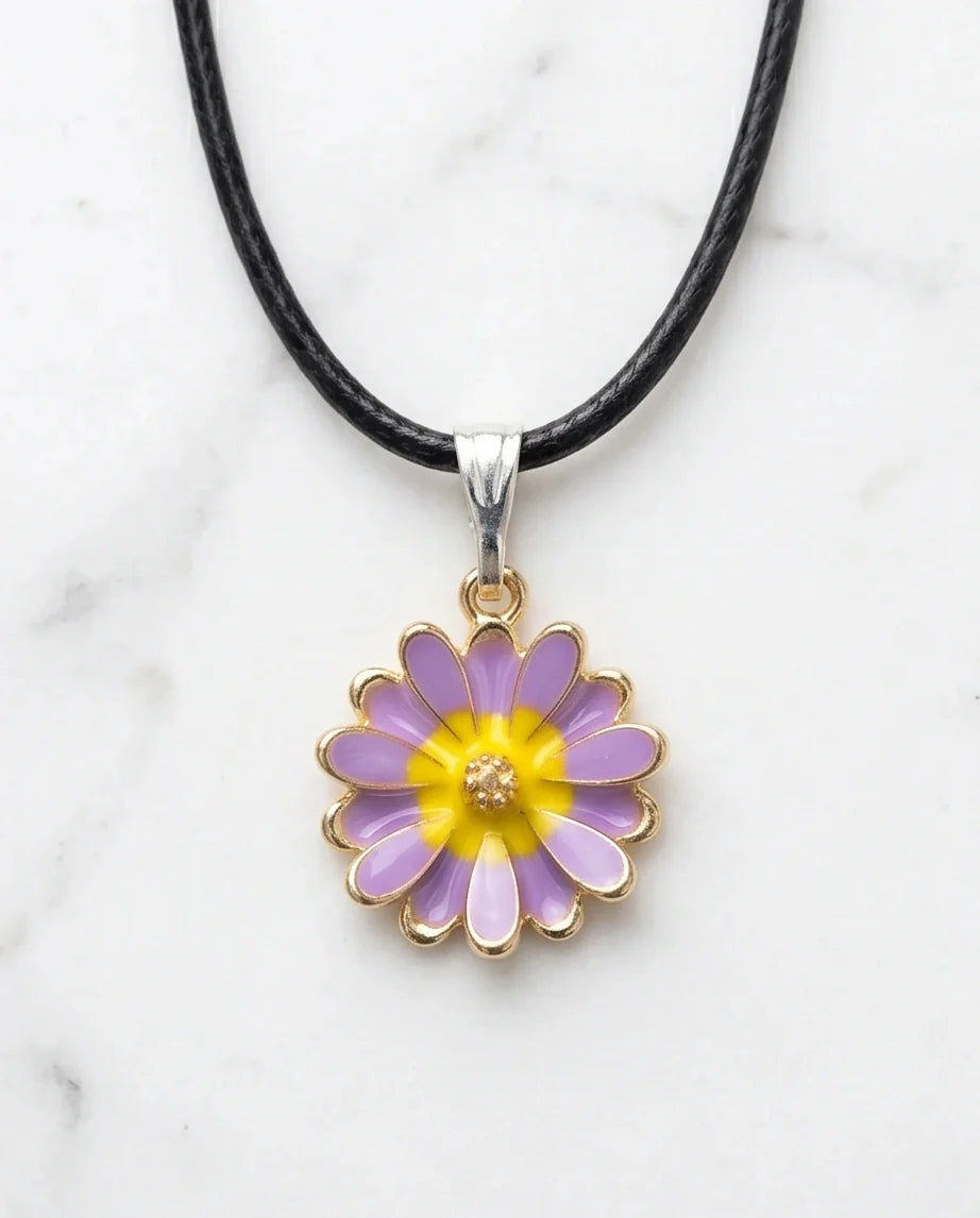 Pastel Lavender Daisy Pendant