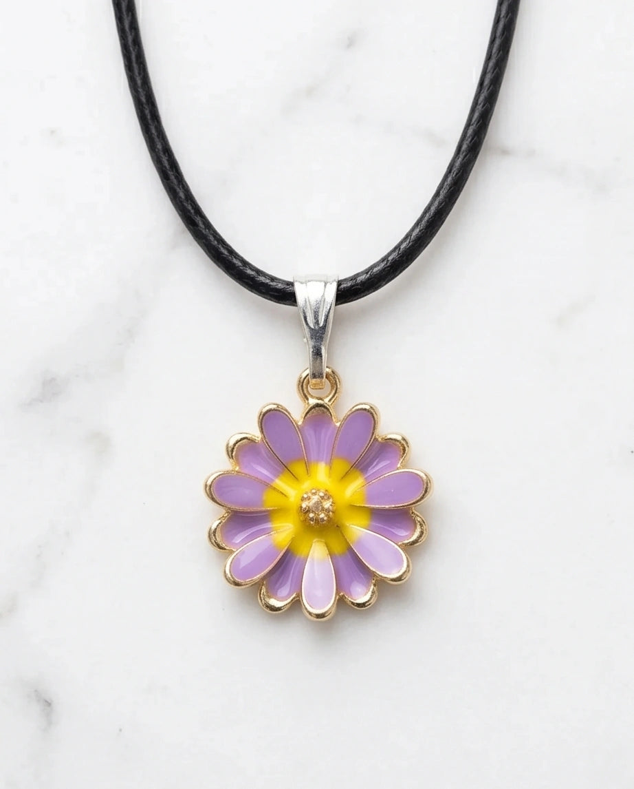 Pastel Lavender Daisy Pendant