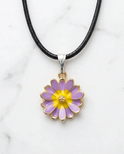 Pastel Lavender Daisy Pendant