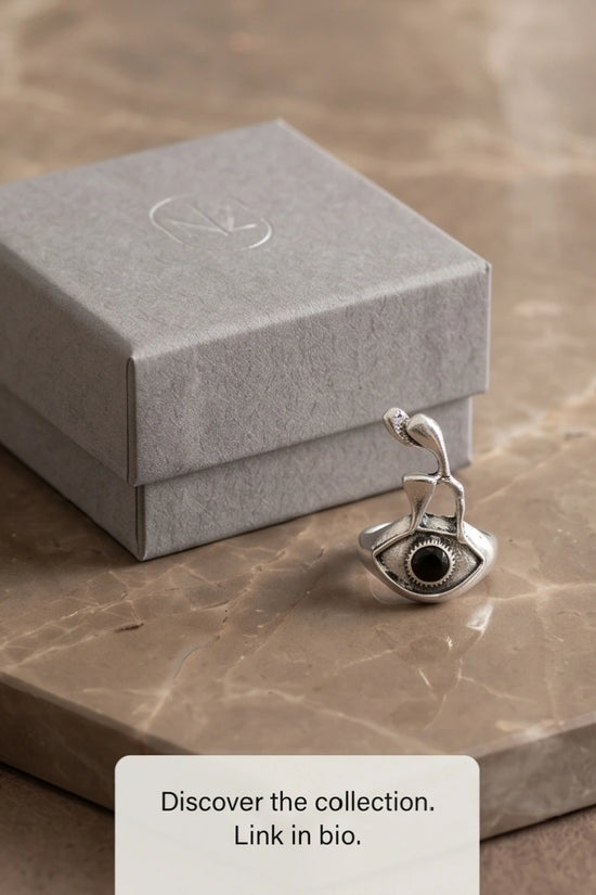 Gothic Evil Eye Abstract Figural Ring