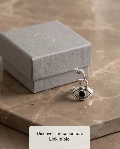 Gothic Evil Eye Abstract Figural Ring