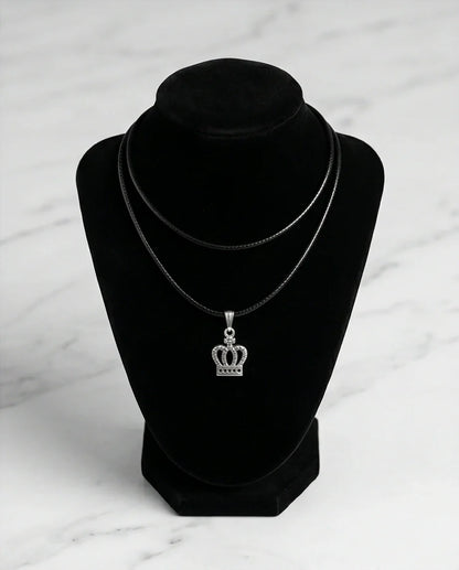 Silver Crown Pendant Necklace
