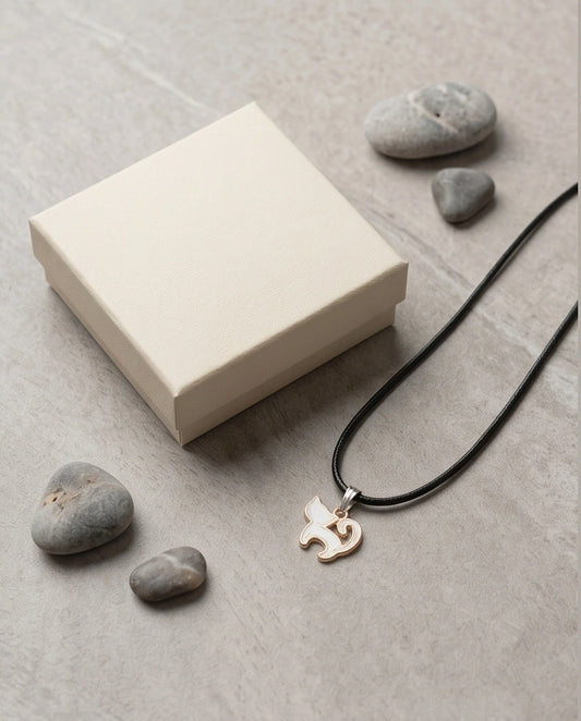 Gold and White Cat Pendant Necklace