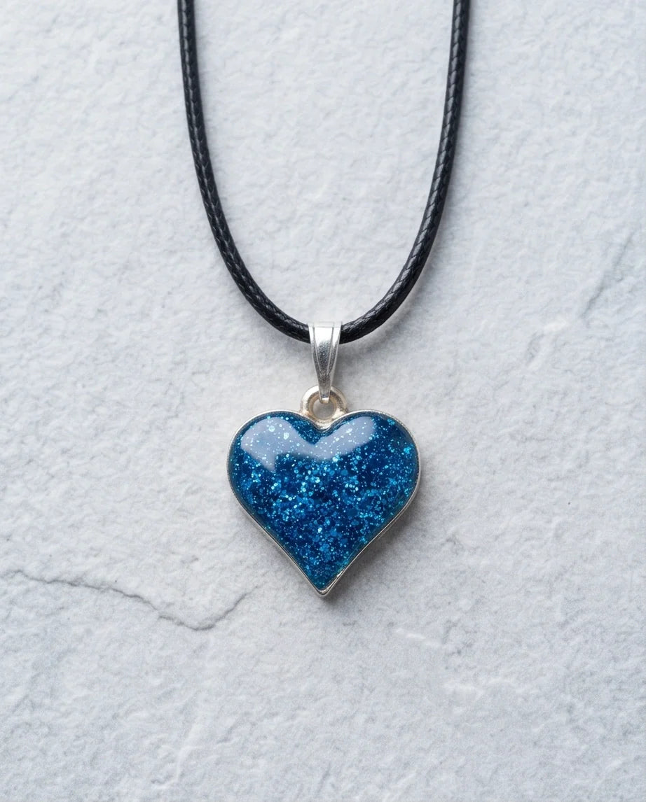 Ocean Sparkle Heart Pendant