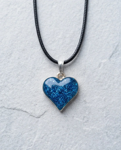 Ocean Sparkle Heart Pendant