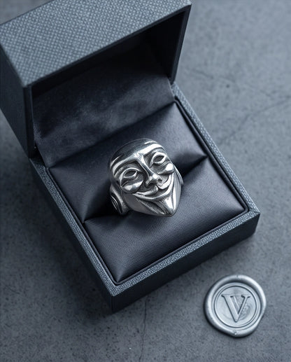 Guy Fawkes Mask Sculpted Ring