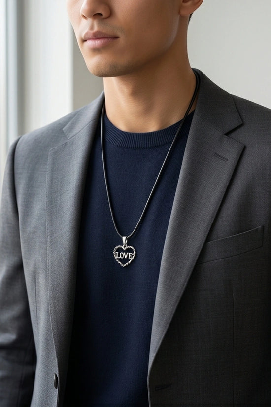 The Sweet Bond: Twisted Heart "LOVE" Pendant Necklace