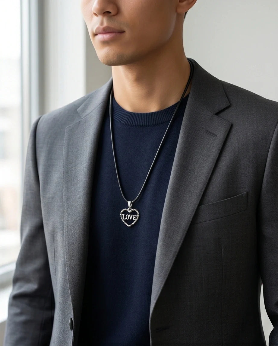 The Sweet Bond: Twisted Heart "LOVE" Pendant Necklace